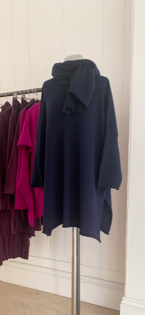 Navy Side Split Tunic