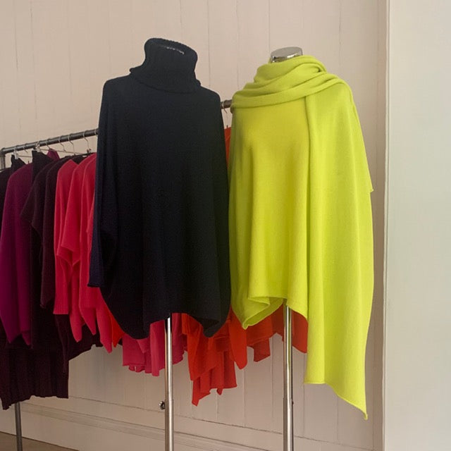 Fluorescent Soft Collar Sideways Jumper