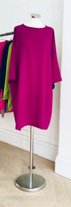 Fuchsia Wool Crepe Dress
