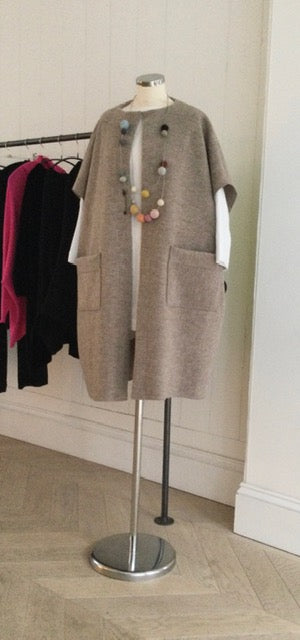 Oatmeal 100% Boiled Wool Gilet