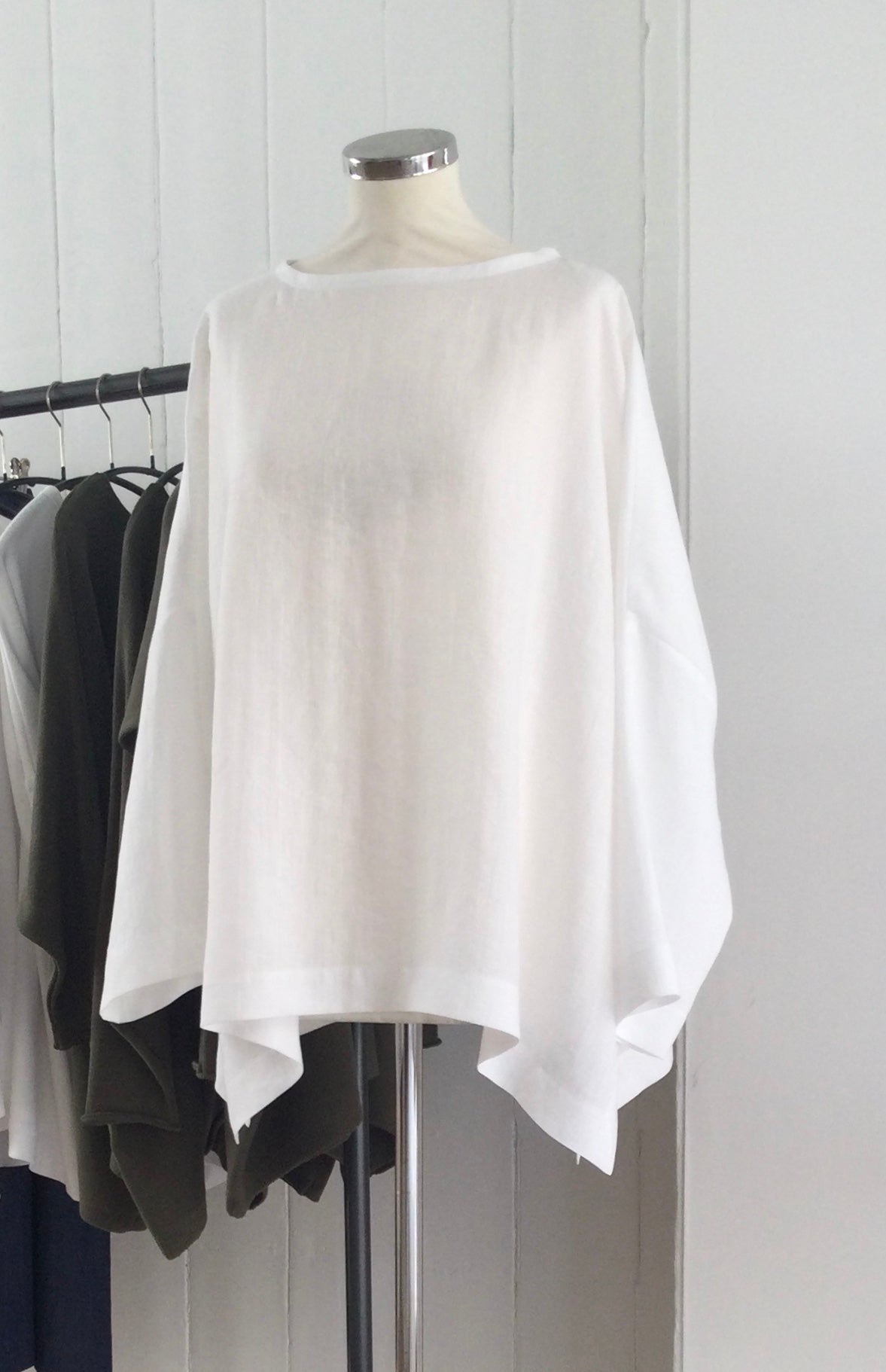 White Linen Side Split Top