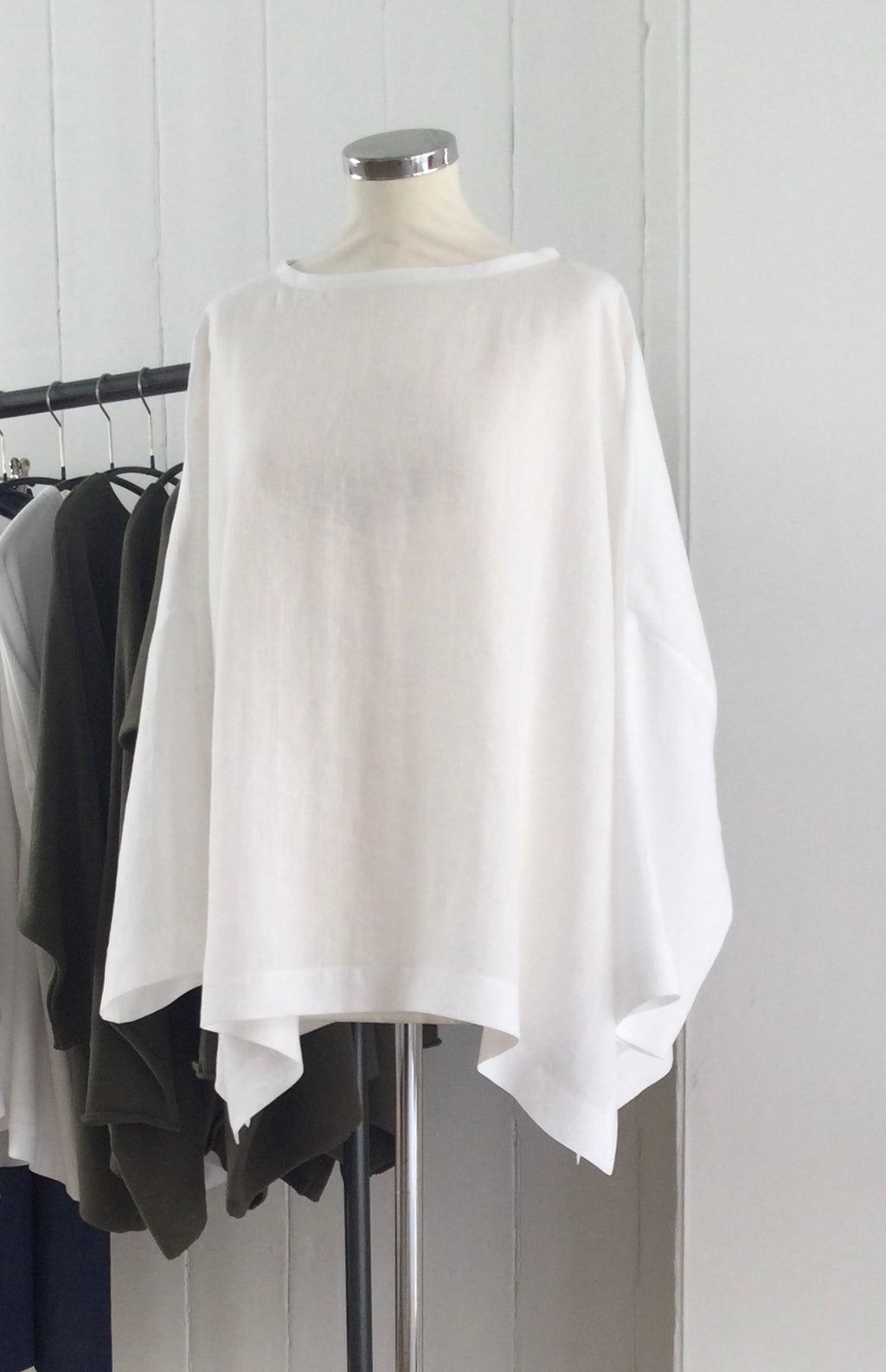 White Linen Side Split Top