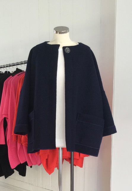 Navy 100% Boiled Wool Jacket