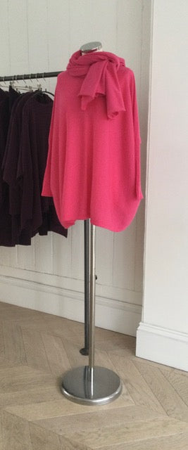 Pink Slash Neck Jumper