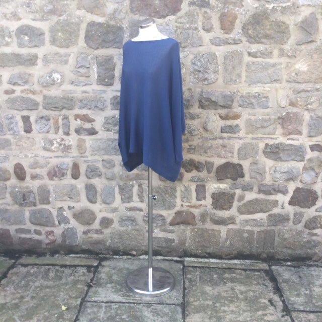 Navy Fine Cotton Knit Jumper