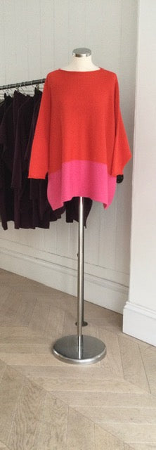 Red / Pink Slash Neck Jumper