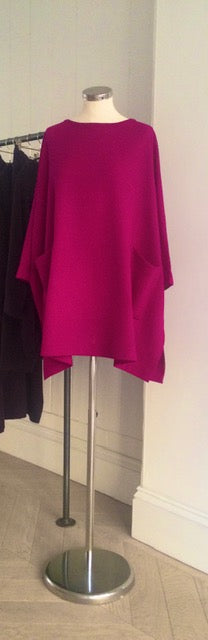 Fuchsia Wool Crepe Tunic