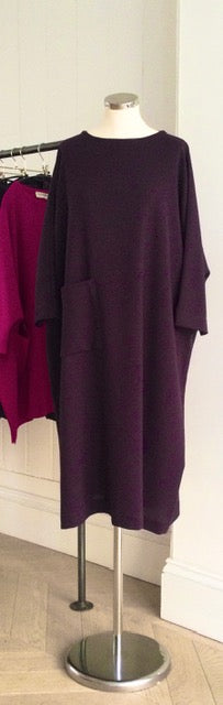Berry Wool Crepe Dress